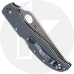 Spyderco Stretch 2 XL G10 C258GPGYCW - CPM Cru-Wear - Gray G10 - Back Lock Folder -Knives Shop SP C258GPGYCW CLOSED BACK