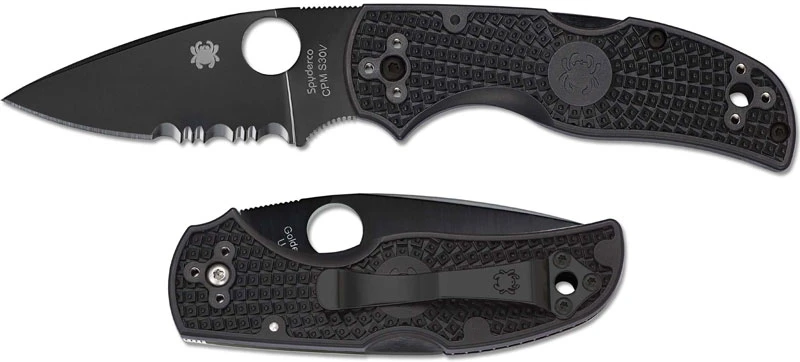 Spyderco Native 5 FRN Knife, Black Part Serrated, SP-C41PSBBK5 1 Spyderco Native 5 FRN Knife, Black Part Serrated, SP-C41PSBBK5