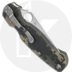Spyderco Para Military 2 C81GPCMO2 - Satin CPM S45VN - Camo G10 - Compression Lock - USA Made -Knives Shop SP C81GPCMO2 CLOSED BACK