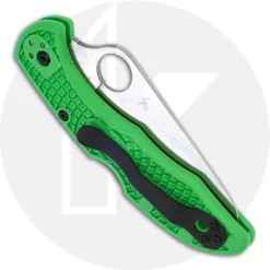 Spyderco Salt 2 Knife - C88FPGR2 - LC200N Drop Point - Green FRN - Lock Back -Knives Shop SP C88FPGR2 CLOSED BACK