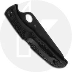 Spyderco Pacific Salt 2 C91PBBK2 - Plain Edge Black H1 Blade - Black FRN - Lock Back -Knives Shop SP C91PBBK2 CLOSED BACK