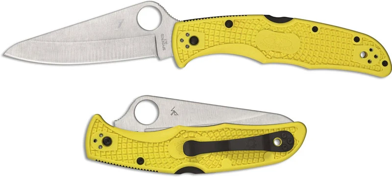 Spyderco Pacific Salt 2 Knife - C91PYL2 - H-1 Drop Point - Yellow FRN - Lock Back