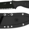 Spyderco Aqua Salt Knife, Serrated Black Blade, SP-FB23SBBK