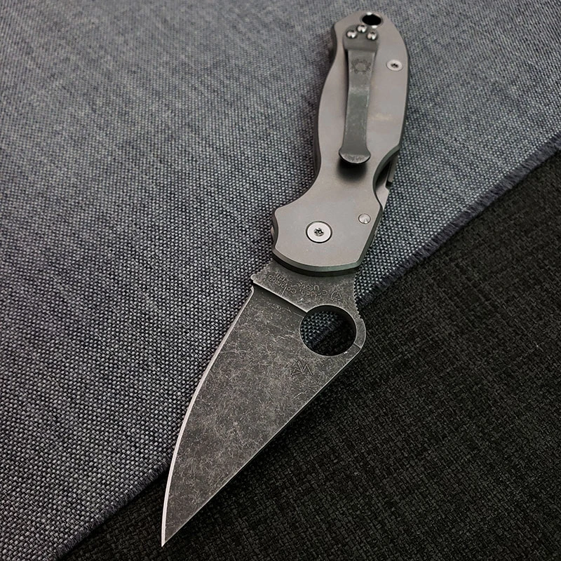 MODIFIED Spyderco Para 3 Knife ACID WASH Blade Camo G10 5 MODIFIED Spyderco Para 3 Knife ACID WASH Blade Camo G10 - Image 5