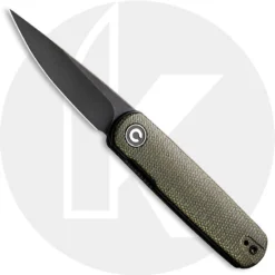 CIVIVI Lumi C20024-1 - Black Stonewash 14C28N - Green Micarta - Liner Lock - Front Flipper Folder