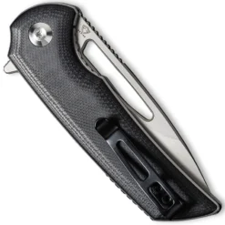 CIVIVI Odium Knife C2010D - Stonewash D2 Drop Point - Black G10 - Liner Lock Flipper Folder -Knives Shop WE C2010D CLOSED BACK