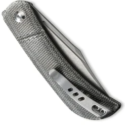 CIVIVI Appalachian Drifter C2015C - Gray Stonewash S35VN Clip Point - Dark Green Micarta - Slip Joint Folder -Knives Shop WE C2015C CLOSED FRONT