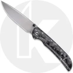 CIVIVI Imperium C2106B - Stonewash Nitro-V - Shredded Carbon Fiber And Silvery Shred Resin - Liner Lock - Front Flipper Folder