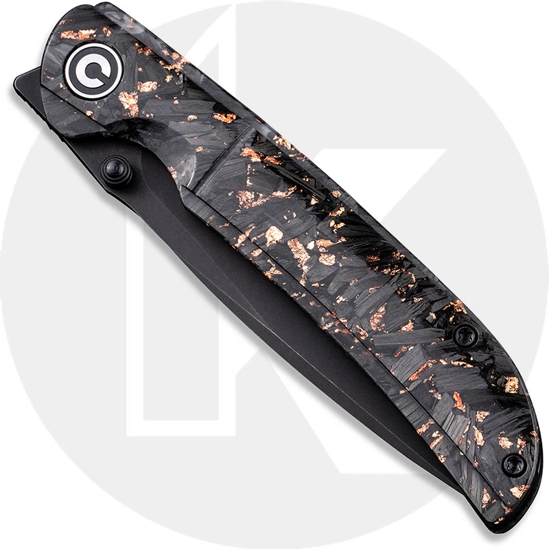CIVIVI Imperium C2106C - Black Stonewash Nitro-V - Shredded Carbon Fiber And Copper Shred Resin - Liner Lock - Front Flipper Folder 2 CIVIVI Imperium C2106C - Black Stonewash Nitro-V - Shredded Carbon Fiber And Copper Shred Resin - Liner Lock - Front Flipper Folder - Image 2