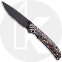 CIVIVI Imperium C2106C - Black Stonewash Nitro-V - Shredded Carbon Fiber And Copper Shred Resin - Liner Lock - Front Flipper Folder