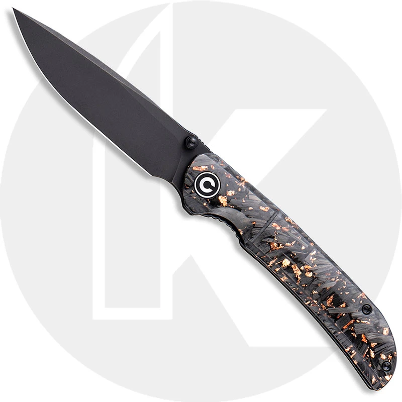 CIVIVI Imperium C2106C - Black Stonewash Nitro-V - Shredded Carbon Fiber And Copper Shred Resin - Liner Lock - Front Flipper Folder 1 CIVIVI Imperium C2106C - Black Stonewash Nitro-V - Shredded Carbon Fiber And Copper Shred Resin - Liner Lock - Front Flipper Folder