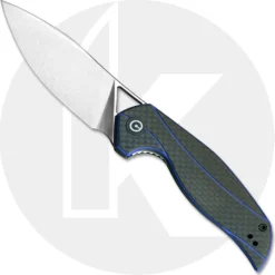 WE Knife C903B CIVIVI Anthropos Elijah Isham Satin Drop Point Flipper Folder Blue G10 With Carbon Fiber Liner Lock
