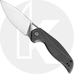 WE Knife C903C CIVIVI Anthropos Elijah Isham Satin Drop Point Flipper Folder Black G10 With Carbon Fiber Liner Lock