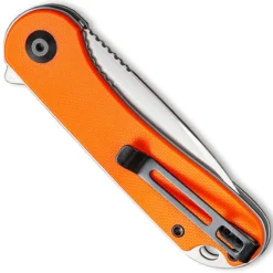 CIVIVI Elementum Knife C907R - Satin D2 Drop Point - Orange G10 - Liner Lock Flipper Folder -Knives Shop WE C907R CLOSED BACK