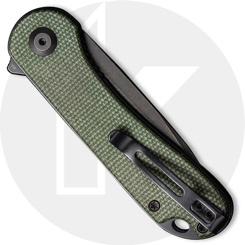 CIVIVI Elementum C907T-E - Black Stonewash D2 Tanto - Green Micarta - Liner Lock - Flipper Folder 3 CIVIVI Elementum C907T-E - Black Stonewash D2 Tanto - Green Micarta - Liner Lock - Flipper Folder - Image 3
